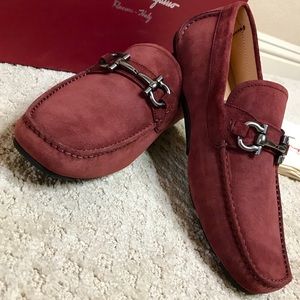 Salvatore Ferragamo Loafer Drivers Wine 